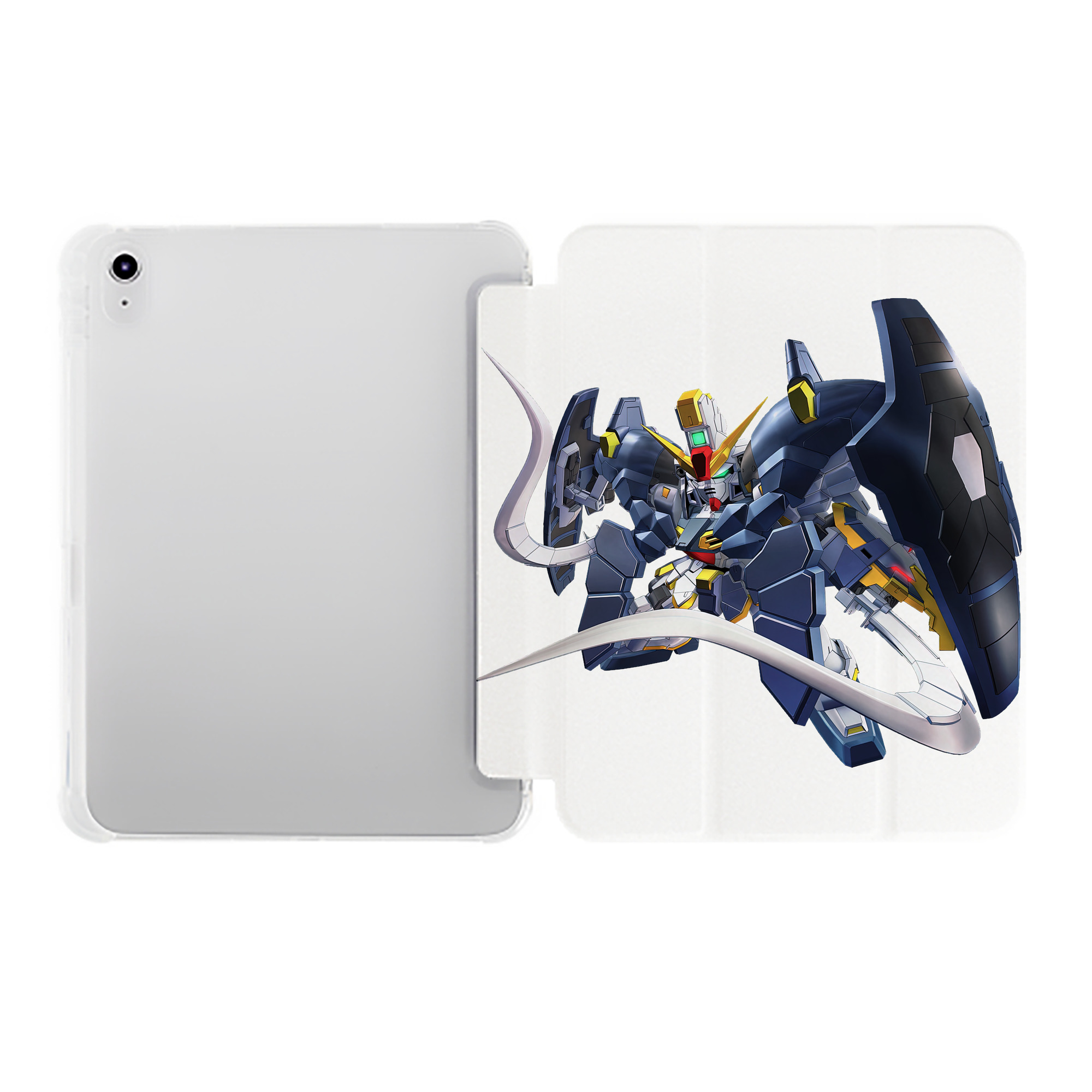 （画像用） 機動戦士ガンダム Mobile Suit Gundam IPad ケース ペン収納付き 三つ折りスタンド PUレザー×シリコン 対応機種9.5/10.5/10.9インチ